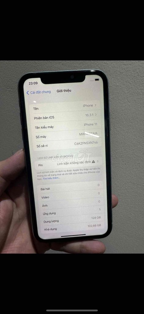 iPhone 11 128GB ios thấp zin pin Pisen sịn. Mua bán Điện thoại tại Quận 12 Tp Hồ Chí Minh được đăng bởi Anh  hình 1