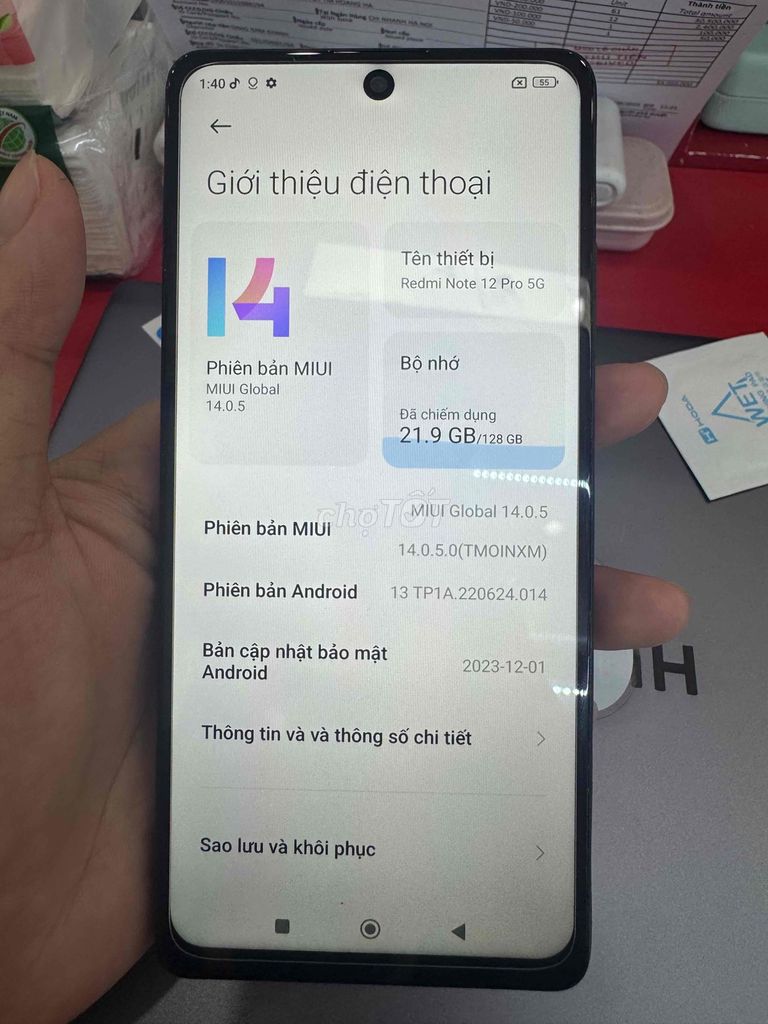 Xiaomi Redmi Note 12 Pro 5G 128GB Đen. Mua bán Điện thoại tại Quận Kiến An Hải Phòng được đăng bởi Thanh Dat hình 1