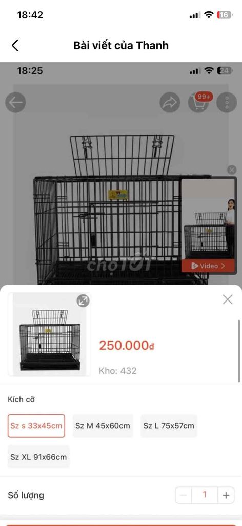 Lồng vận chuyển mèo Size M màu Đen. Mua bán Phụ kiện, Thức ăn, Dịch vụ tại Huyện Gia Lâm Hà Nội được đăng bởi Pham Trang hình 1