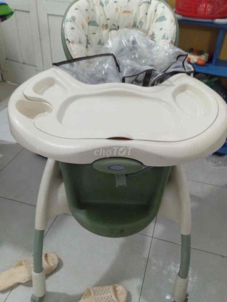 Ghế ăn dặm Graco Xanh lá, Trắng. Mua bán Mẹ và bé tại Quận Hoàng Mai Hà Nội được đăng bởi Thành Trung hình 1