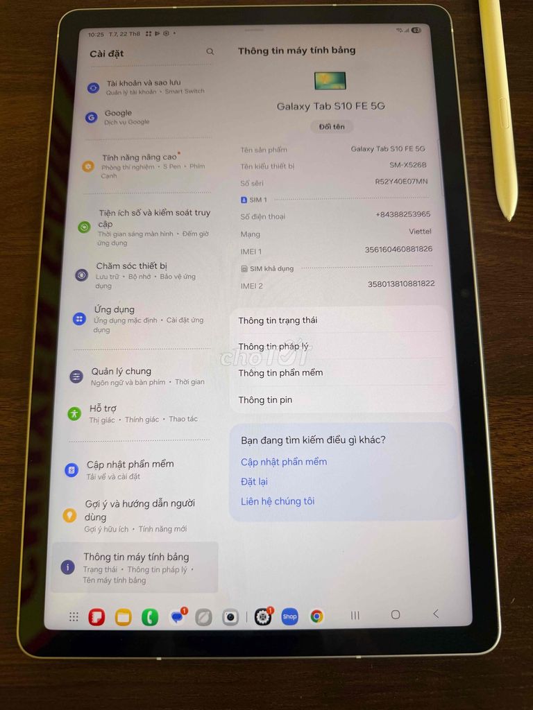 Samsung Galaxy Tab S10 FE 8GB/128GB Bạc 5G. Mua bán Máy tính bảng tại Quận 7 Tp Hồ Chí Minh được đăng bởi Mạnh Hùng hình 1