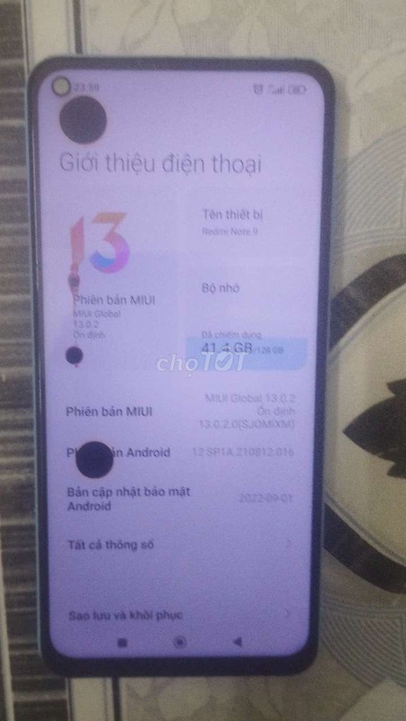 Xiaomi Redmi Note 9 128GB Trắng xanh. Mua bán Điện thoại tại Quận 1 Tp Hồ Chí Minh được đăng bởi Gấu Hâm hình 1