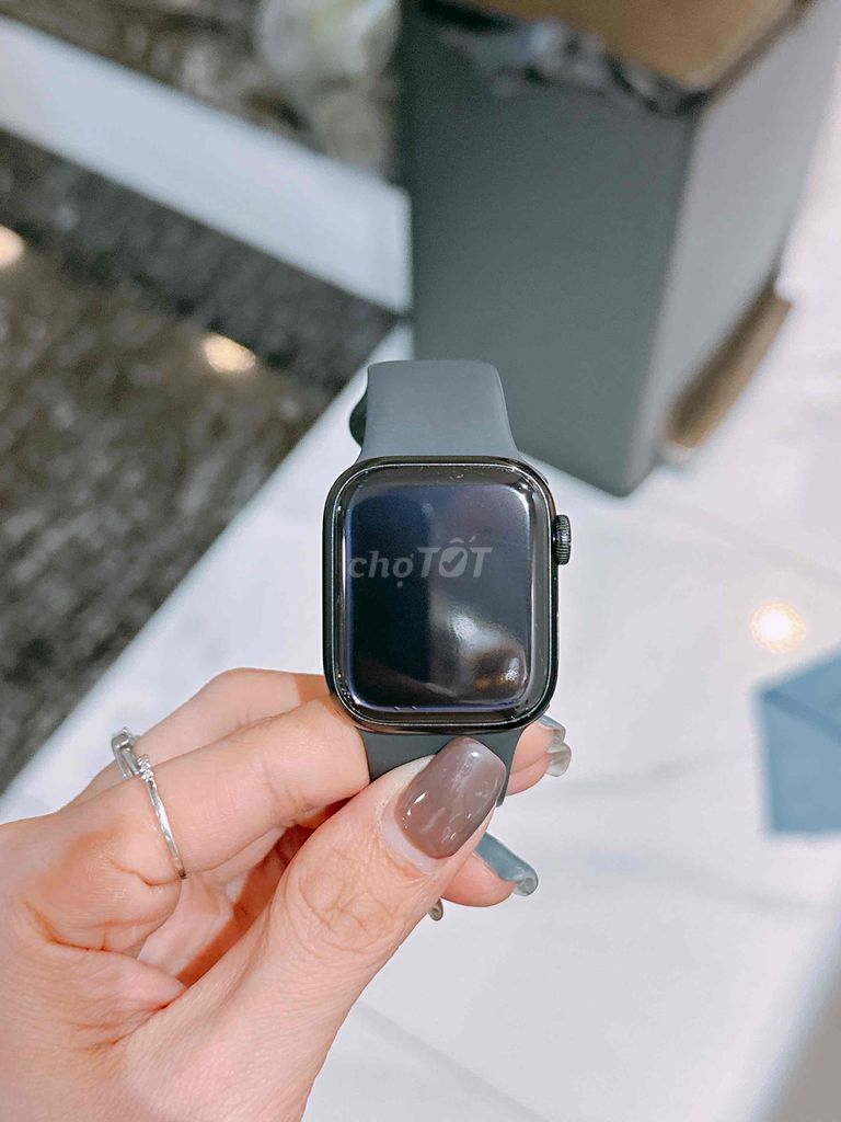 apple watch s7-41mm nhôm đen ful pk zin máy zin