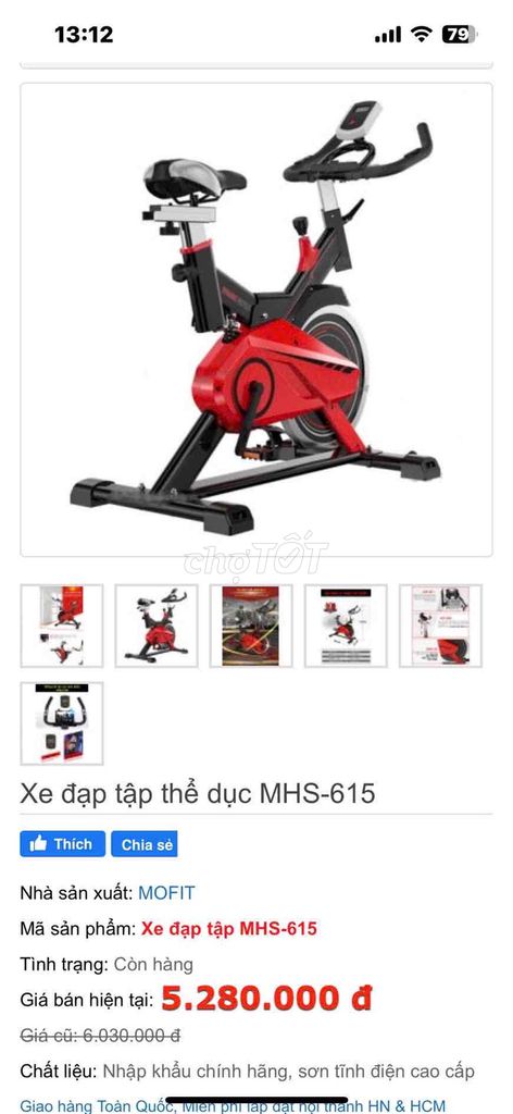 Xe đạp tập thể dục. Mua bán Đồ thể thao, Dã ngoại tại Quận Tân Bình Tp Hồ Chí Minh được đăng bởi Lita hình 1