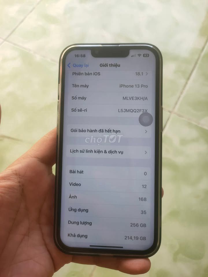 Apple iPhone 13 Pro 256GB Xám Đã thay màn hình. Mua bán Điện thoại tại Quận 12 Tp Hồ Chí Minh được đăng bởi Hội Đồ Điện Tử hình 1