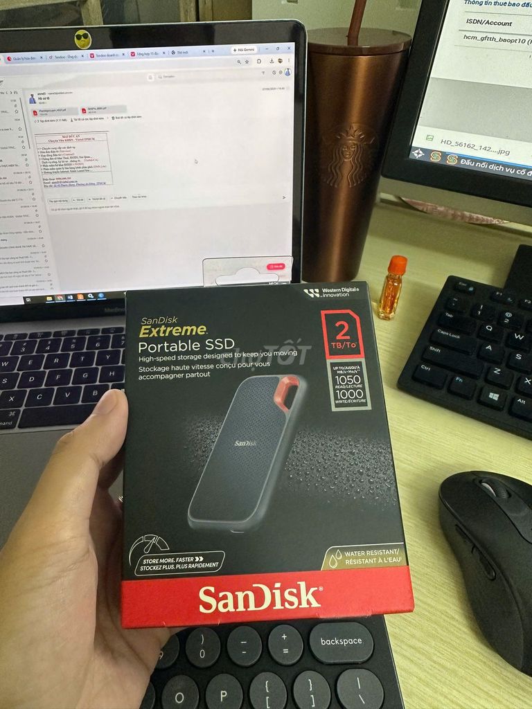 SanDisk Extreme Portable SSD 2TB. Mua bán Linh kiện (RAM, Card...) tại Quận 5 Tp Hồ Chí Minh được đăng bởi Mai Đức An hình 1