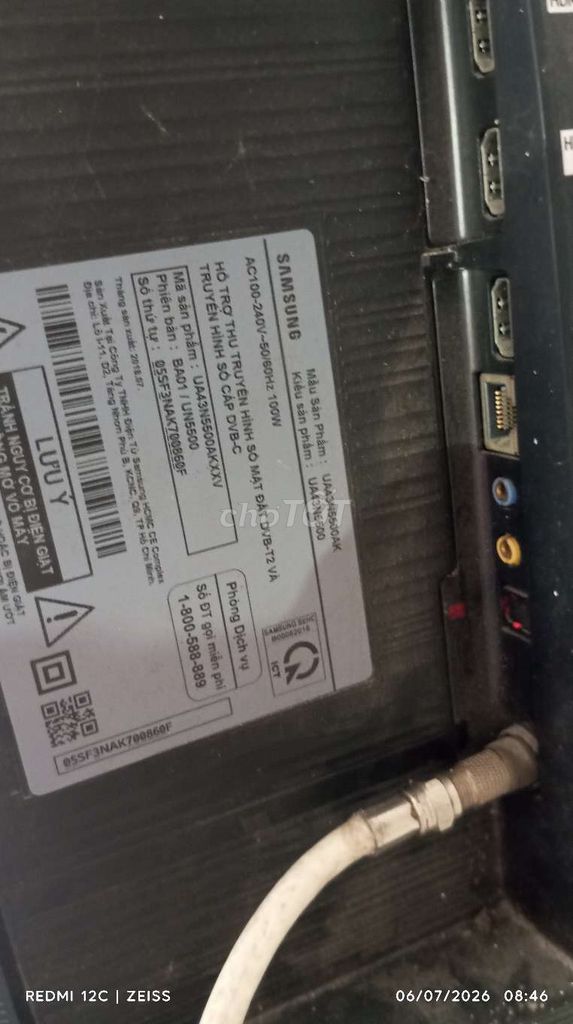 Tivi Samsung UA43N5500AK 43 inch 2018. Mua bán Tivi, Âm thanh tại Quận Tân Bình Tp Hồ Chí Minh được đăng bởi Nguyen Anh Vũ hình 1