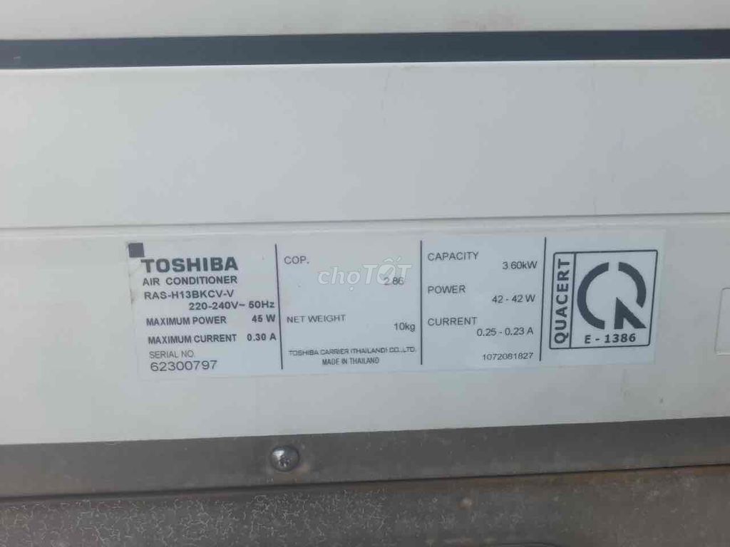 Thanh lý máy lạnh Toshiba inverter 1.5hp