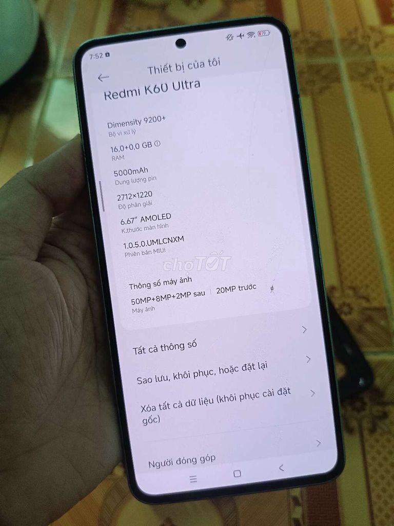 Xiaomi K60 Ultra 12GB/256GB Xanh. Mua bán Điện thoại tại Quận Bình Tân Tp Hồ Chí Minh được đăng bởi Phạm Văn hình 1