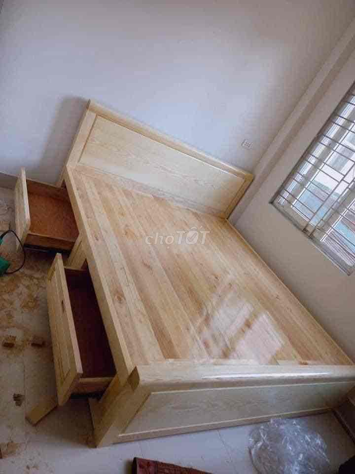 Giường ngủ gỗ sồi ga có ngăn kéo giá tốt