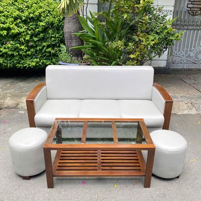 Bộ sofa da khung gỗ tự nhiên cao cấp như mới. Mua bán Bàn ghế tại Thành phố Thủ Đức Tp Hồ Chí Minh được đăng bởi Kho Bàn Ghế Cũ