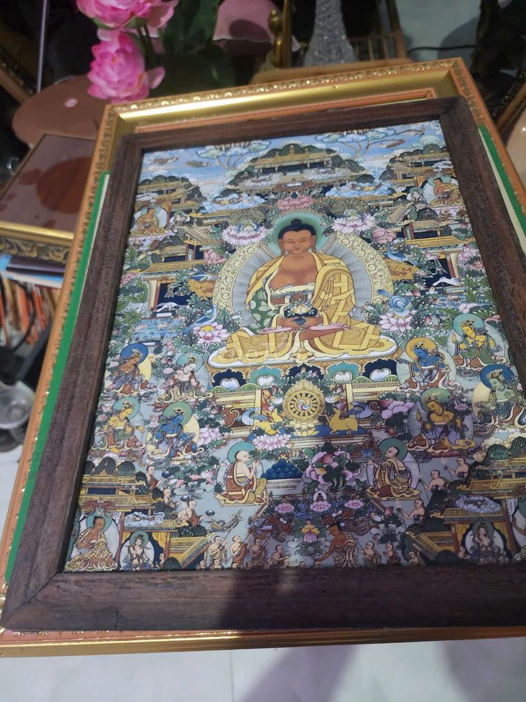 Tranh tượng Phật Gốm sứ Nepal kiểu Cổ xưa. Mua bán Đồ sưu tầm, đồ cổ tại Thị xã Bến Cát Bình Dương được đăng bởi Đồng Hồ Mắt Kính Độc Đẹp Hiếm PND hình 1