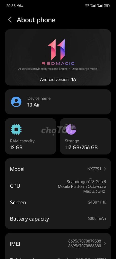 RedMagic 10 Air 256GB Cam Snapdragon 8 Gen 3. Mua bán Điện thoại tại Quận Tây Hồ Hà Nội được đăng bởi Tuấn Anh hình 1