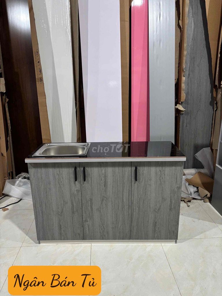 TỦ BẾP NHỰA ĐÀI LOAN KT 1m20 // kèm bồn vòi. Mua bán Tủ, kệ gia đình tại Quận Phú Nhuận Tp Hồ Chí Minh được đăng bởi KIM NGÂN BÁN TỦ hình 1