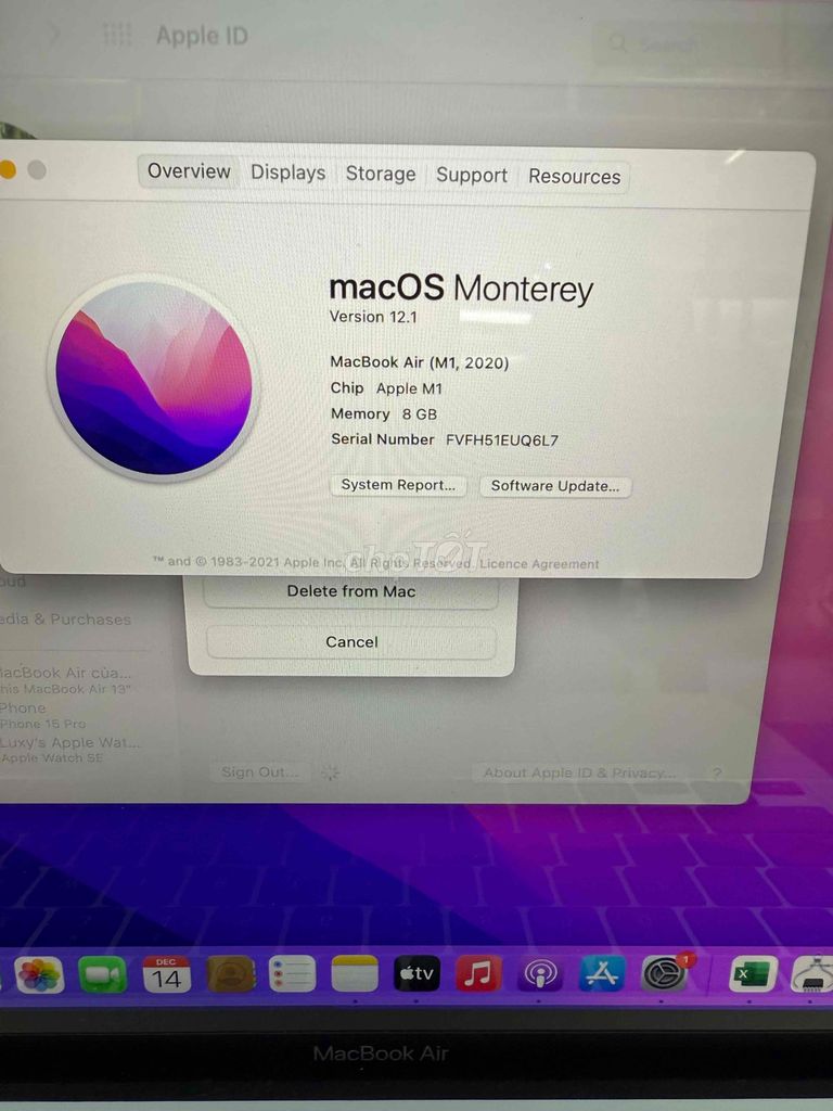 MacBook Air M1 màu trắng ram8/256 mã Việt Nam keng