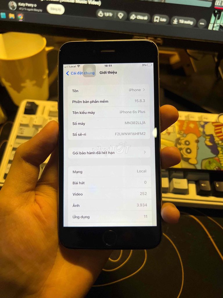 Apple iPhone 6S Plus 32GB Bạc Đã sử dụng. Mua bán Điện thoại tại Quận Bình Thạnh Tp Hồ Chí Minh được đăng bởi Mẩn hình 1