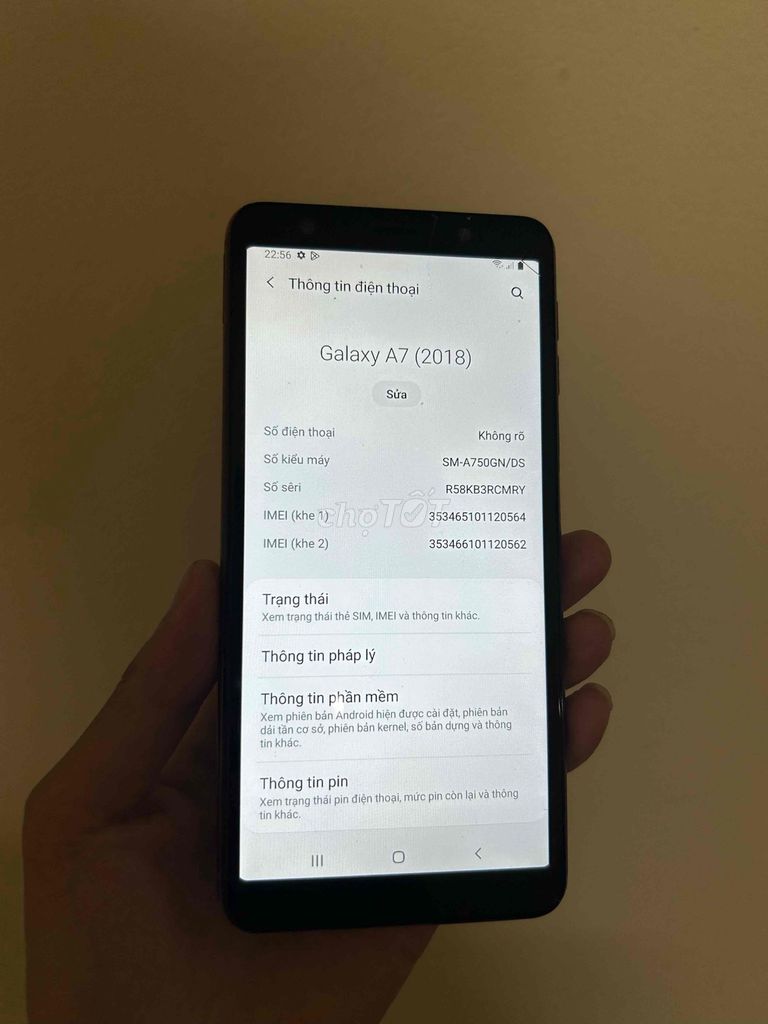 Samsung Galaxy A7 (2018) 64GB Vàng hồng. Mua bán Điện thoại tại Quận Nam Từ Liêm Hà Nội được đăng bởi phạm quỳnh hương hình 1