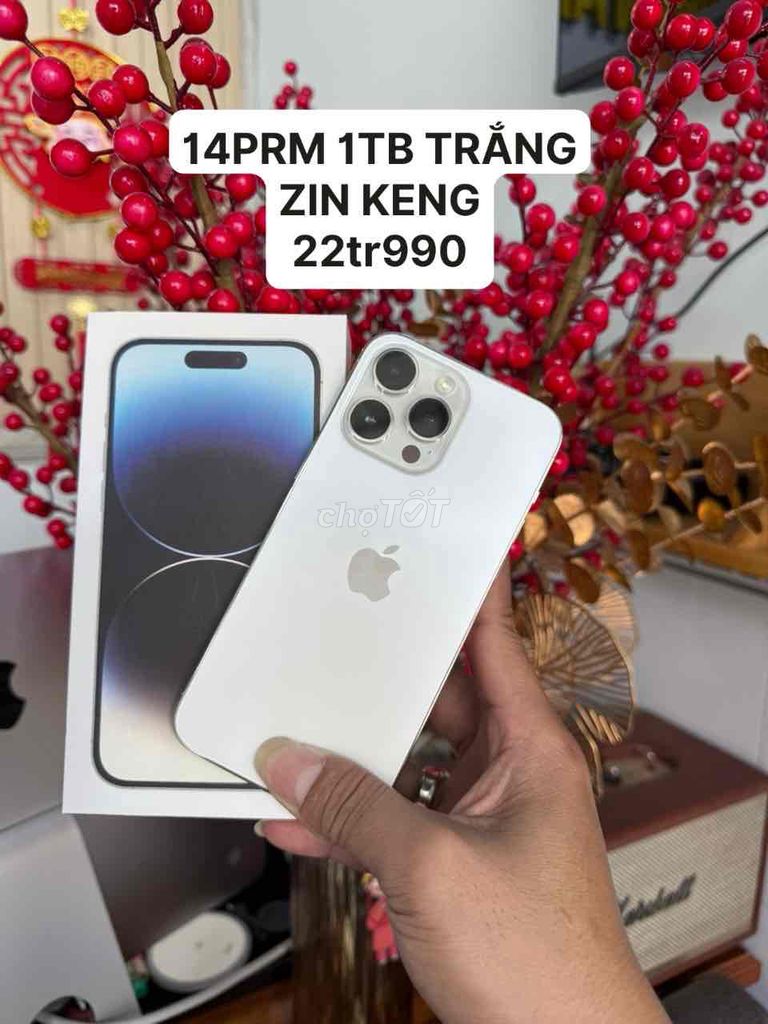 IPHONE 14 PRM 1TB (1000gb) TRẮNG QT ZIN KENG