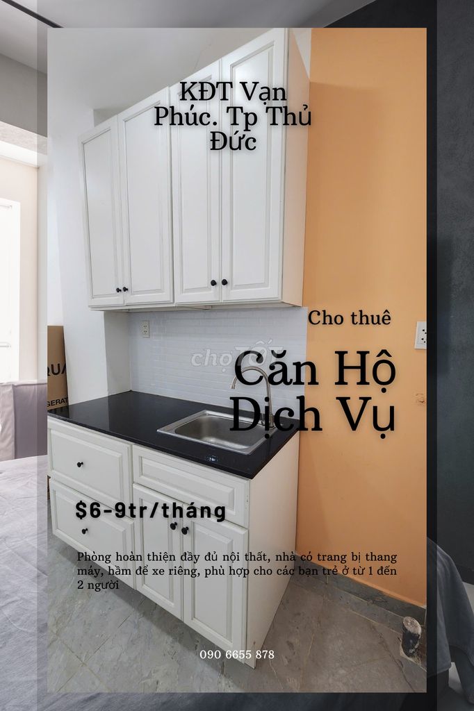 Cho thuê căn hộ dịch vụ tại phố đi bộ, KĐT Vạn Phúc, full nội thất.