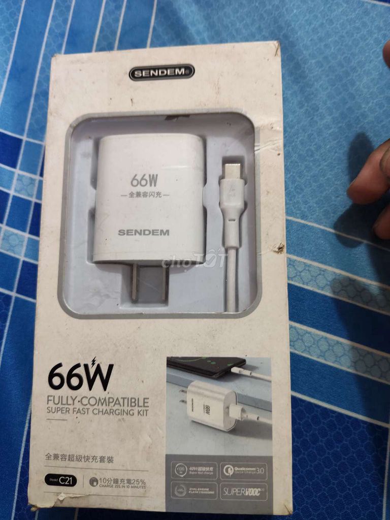 Bộ sạc nhanh SENDEM C21 Trắng 66W. Mua bán Phụ kiện (Màn hình, Chuột...) tại Huyện Long Thành Đồng Nai được đăng bởi Quốc Hưng Master  hình 1