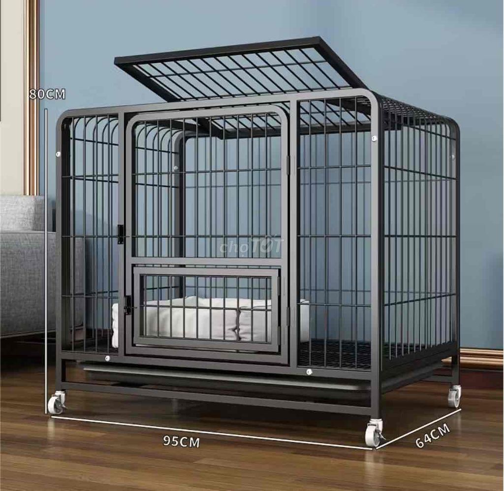 Chuồng thú cưng Kim loại Đen 95x64x80cm. Mua bán Phụ kiện, Thức ăn, Dịch vụ tại Thành phố Bắc Ninh Bắc Ninh được đăng bởi Shop Thanh Lý hình 1