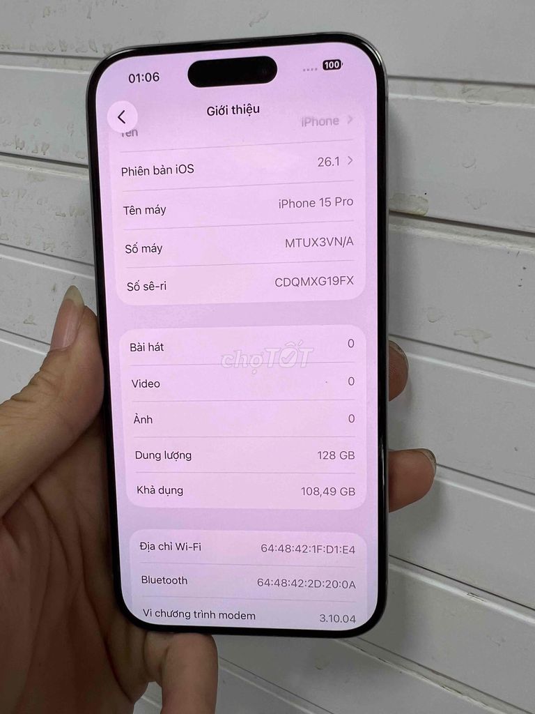 Apple iPhone 15 Pro 128GB Titan VN/A. Mua bán Điện thoại tại Thành phố Tân An Long An được đăng bởi mua xin alo no SMS hình 1