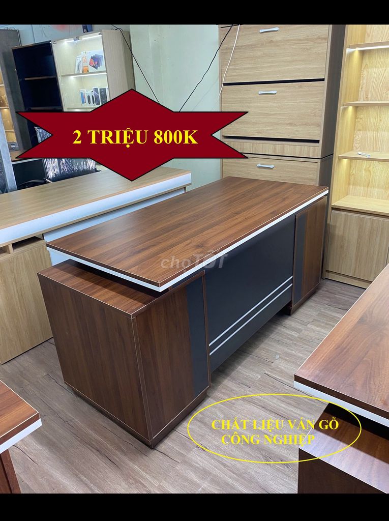 BÀN GIÁM ĐỐC CÓ 2 BÊN TỦ R70 X DÀI 160CM/ 180CM. Mua bán Bàn ghế tại Quận Phú Nhuận Tp Hồ Chí Minh được đăng bởi  BÀN GHẾ VĂN PHÒNG VÀ TỦ TRƯNG BÀY SHOP hình 1