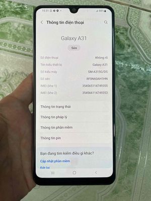 Samsung A31 máy zin màn ám nhẹ. Mua bán Điện thoại tại Quận 11 Tp Hồ Chí Minh được đăng bởi Huy Trịnh