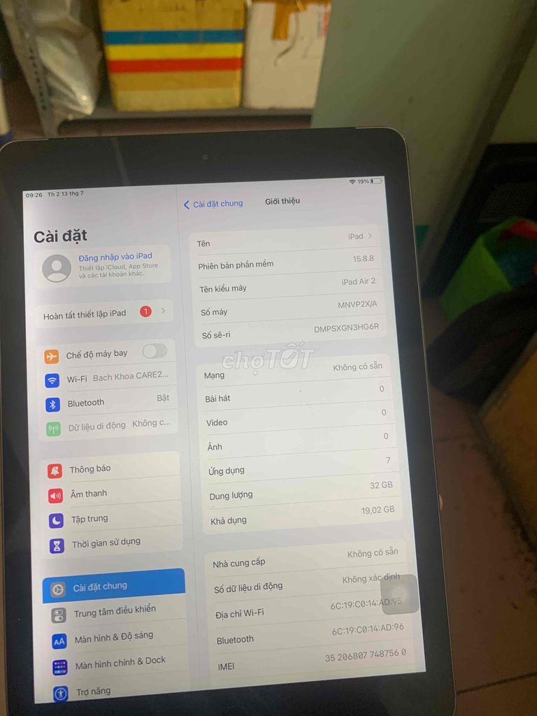 Apple iPad Air 2 32GB Xám 3G + Wifi. Mua bán Máy tính bảng tại Thành phố Biên Hòa Đồng Nai được đăng bởi Zin2ND hình 1