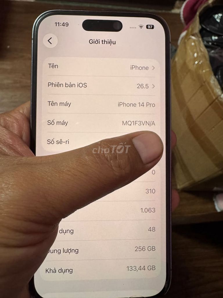 Apple iPhone 14 Pro 256GB Tím Việt Nam Like New. Mua bán Điện thoại tại Quận 10 Tp Hồ Chí Minh được đăng bởi Hội Đồ Điện Tử hình 1