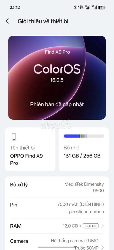 OPPO Find X9 Pro 12 256GB Đỏ. Mua bán Điện thoại tại Thành phố Biên Hòa Đồng Nai được đăng bởi Huynh Bao hình 1