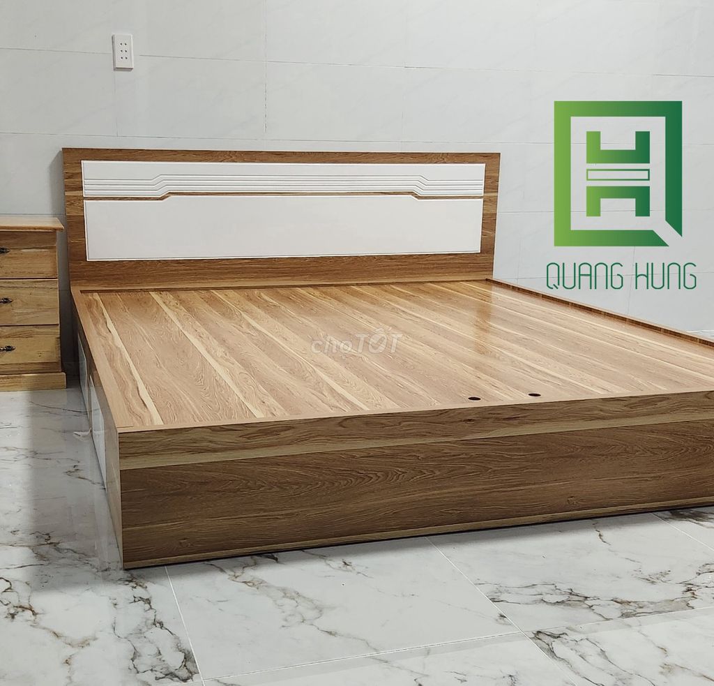 Giường ngủ Gỗ MDF Vàng, Nâu=GIƯỜNG-=GIƯỜNG GỖ MDF=. Mua bán Giường, chăn ga gối nệm tại Quận 1 Tp Hồ Chí Minh được đăng bởi NỘI THẤT NHÀ XINH hình 1