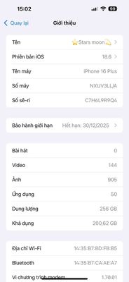 Iphone 16 plus 256gb quốc tế. Mua bán Điện thoại tại Quận Liên Chiểu Đà Nẵng được đăng bởi Stars Moon