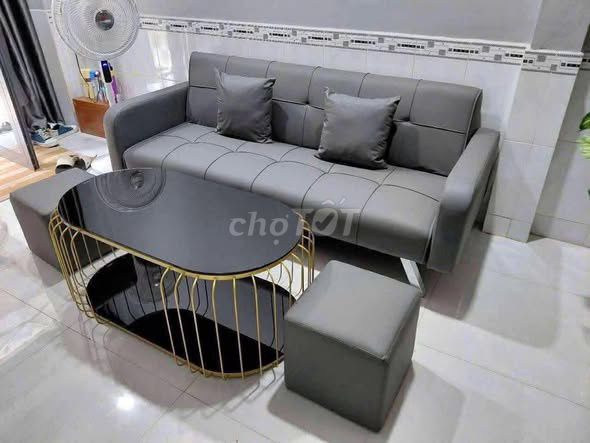 Sofa giường da màu Xám Mới. Mua bán Giường, chăn ga gối nệm tại Quận 5 Tp Hồ Chí Minh được đăng bởi Hội Đồ Điện Tử hình 1
