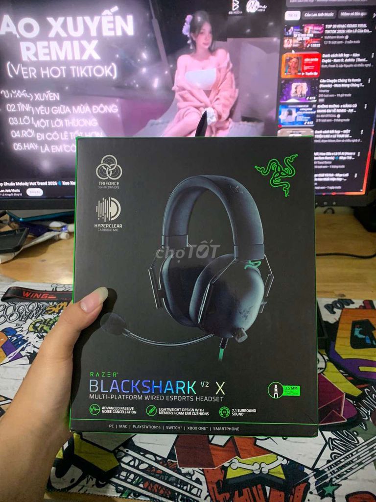 Tai nghe gaming Razer Blackshark V2 X. Mua bán Tivi, Âm thanh tại Thị xã Bến Cát Bình Dương được đăng bởi Quốc Huy hình 1