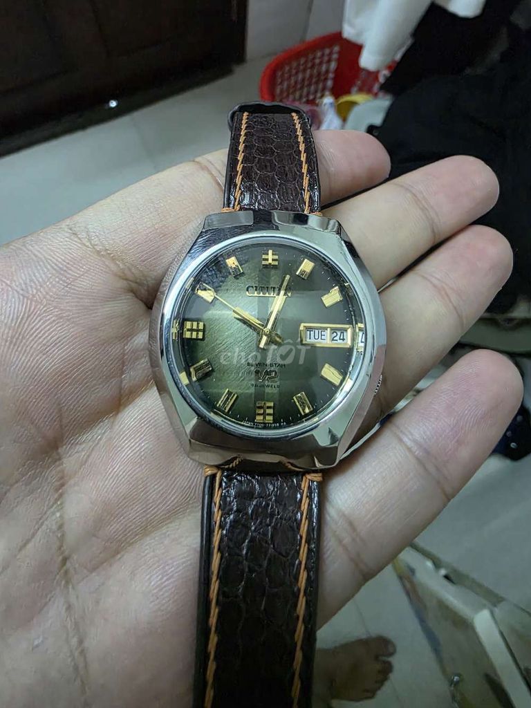 Đồng hồ Citizen Seven Star Dây da Xám. Mua bán Đồng hồ tại Thị xã Bến Cát Bình Dương được đăng bởi Minh Trần hình 1
