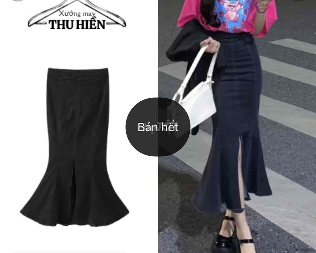 Chân váy Jeans nữ Đen size L. Mua bán Quần áo tại Thị xã La Gi Bình Thuận được đăng bởi Anh Đào hình 1
