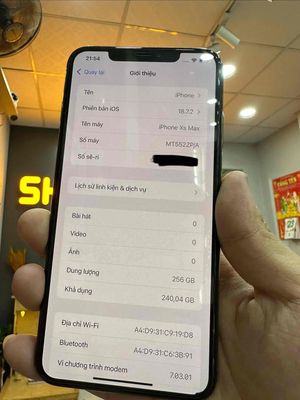 Apple iPhone Xs Max 256GB Vàng 98%