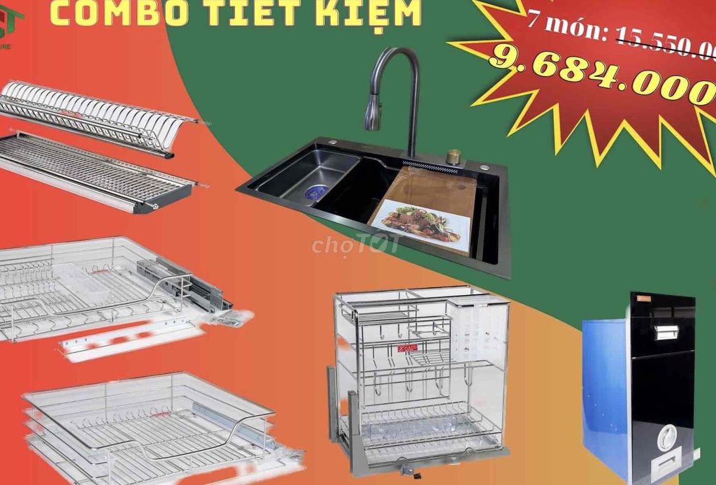 Combo phụ kiện bếp 7 món cao cấp - tiết kiệm