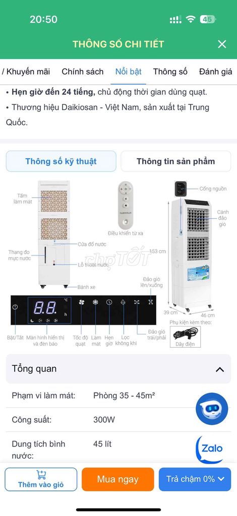 Quạt điều hòa Daikiosan. Mua bán Quạt tại Thành phố Vũng Tàu Bà Rịa - Vũng Tàu được đăng bởi Lê Thị Hồng Oanh hình 1