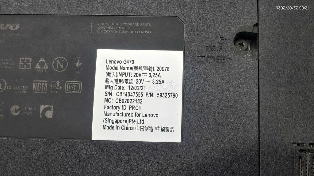Lenovo G470 . Mua bán Laptop tại Quận Hai Bà Trưng Hà Nội được đăng bởi Phạm Thành Công hình 1