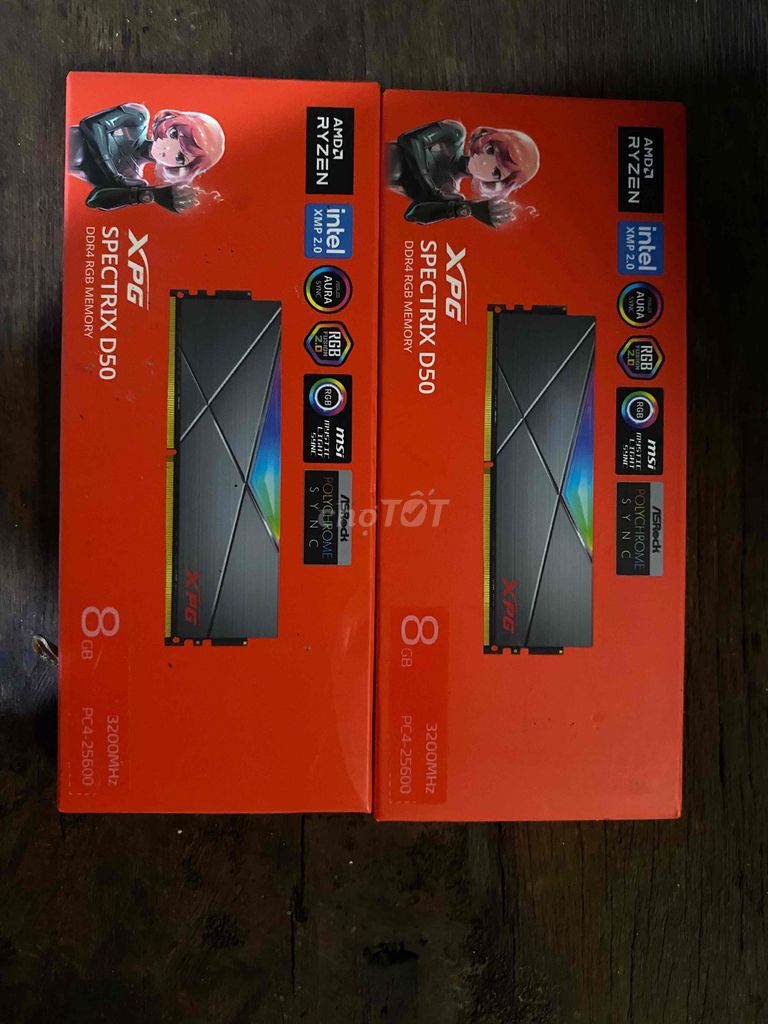 RAM ADATA XPG SPECTRIX D50 DDR4 8GB 3200MHz Đen. Mua bán Linh kiện (RAM, Card...) tại Huyện Châu Phú An Giang được đăng bởi Tin sóc hình 1