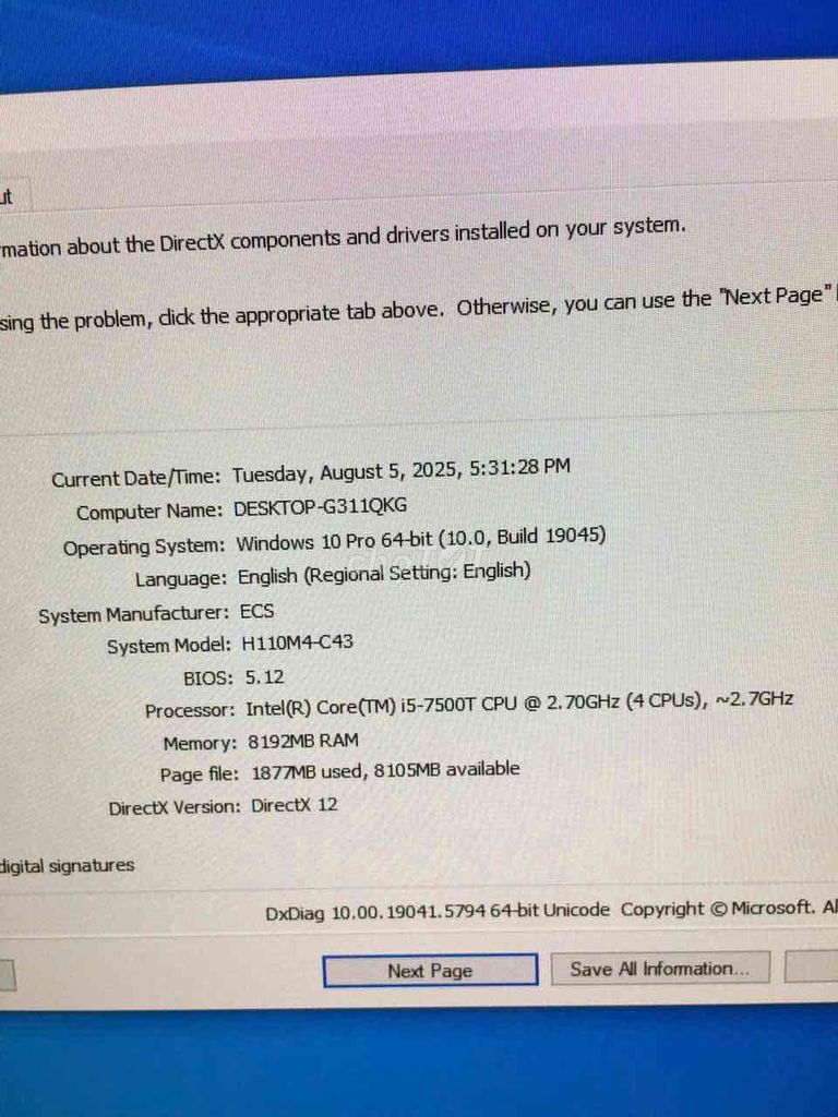 Bộ máy tính cây i5 7500T/ ram 8/ ssd 256/ 24 inch. Mua bán Máy tính để bàn tại Thành phố Bắc Ninh Bắc Ninh được đăng bởi Lương Bích Luyên  hình 6