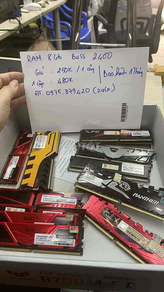 RAM DDR4 8gb buss 2400 tản thép