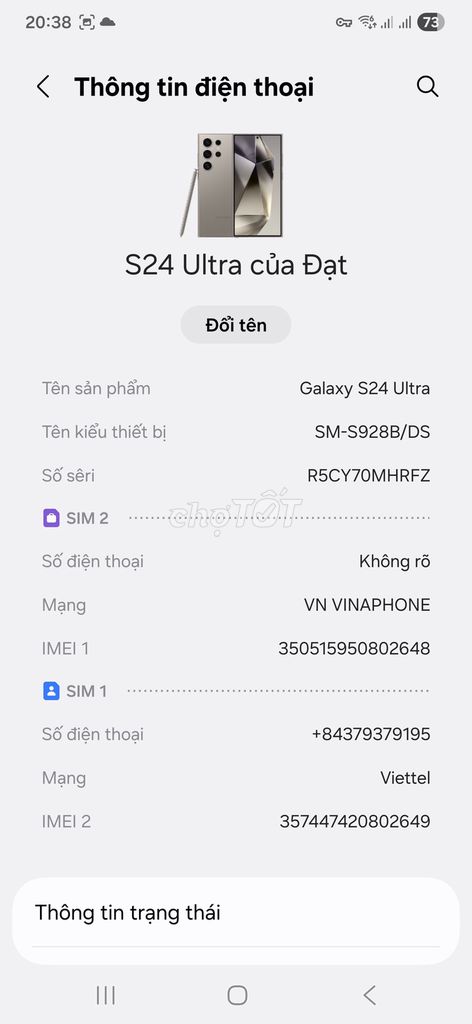 Samsung Galaxy S24 Ultra Đã dùng. Mua bán Điện thoại tại Huyện Trảng Bom Đồng Nai được đăng bởi Đạt Dương hình 1