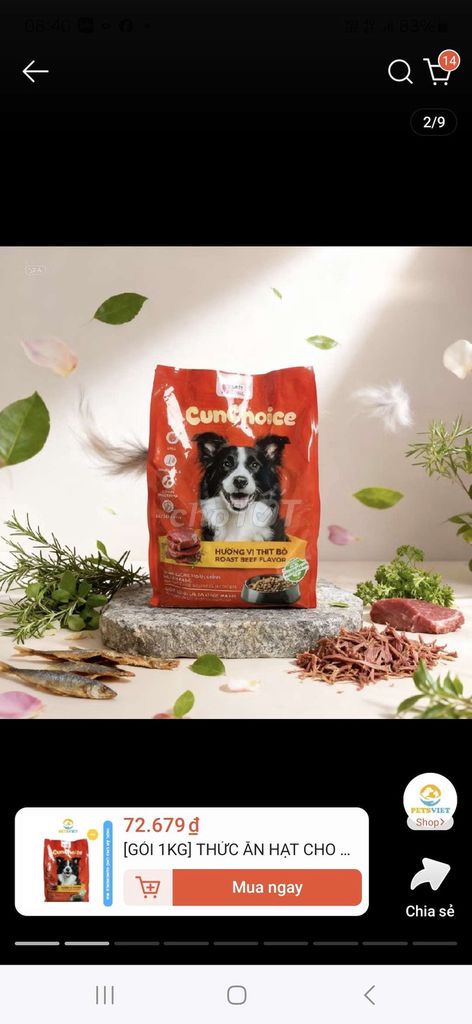 Thức ăn hạt Cunchoice vị thịt bò 1kg. Mua bán Phụ kiện, Thức ăn, Dịch vụ tại Quận Thanh Khê Đà Nẵng được đăng bởi Công ty TNHH MTV Huynh Đệ Phát hình 1