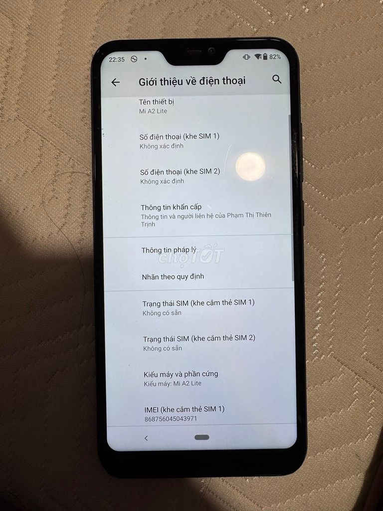 Xiaomi Mi A2 Lite Đen. Mua bán Điện thoại tại Quận 1 Tp Hồ Chí Minh được đăng bởi Hội Đồ Điện Tử hình 1