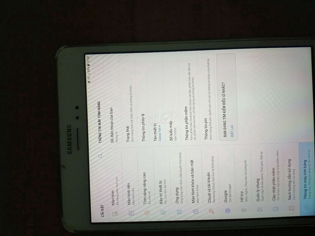 Samsung Galaxy Tab A Trắng cũ. Mua bán Máy tính bảng tại Thành phố Cẩm Phả Quảng Ninh được đăng bởi Phạm Việt Thắng hình 1