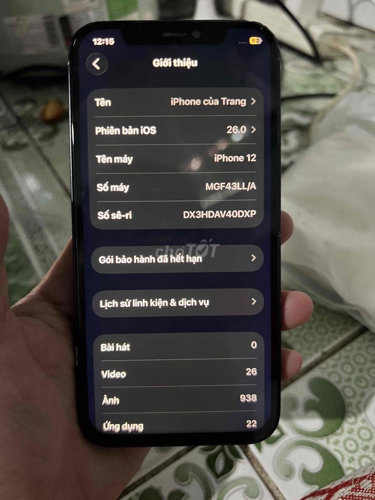 12 thường icloud chính chủ. Mua bán Điện thoại tại Thành phố Thủ Dầu Một Bình Dương được đăng bởi Hirosi hình 1