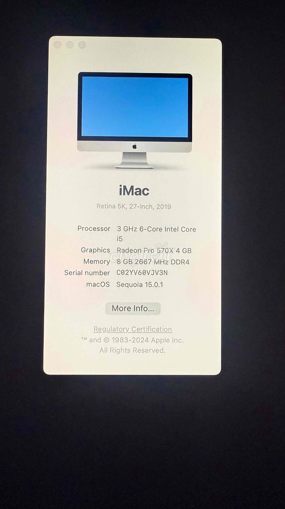 iMac 2019 Intel Core i5, RAM 8GB, SSD 1T